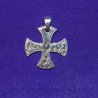 Maulties Cross With Flames Silver Pendant